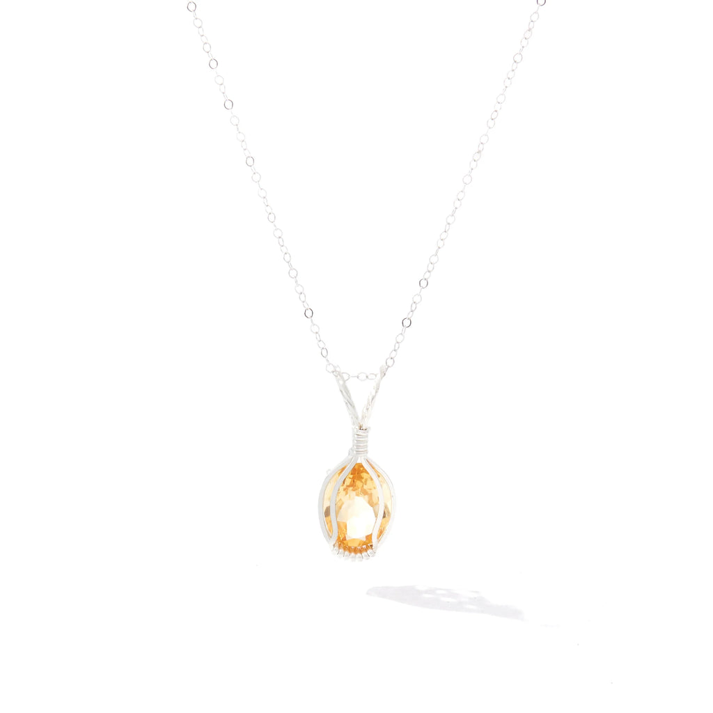 Ronaldo Jewelry Gemstone Pendant in Sterling Silver with the Citrine Stone