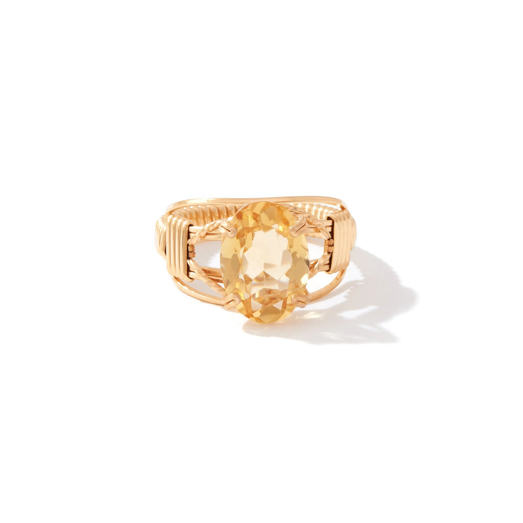 Ronaldo Jewelry Gemstone Ring 14K Gold Artist Wire with the Citrine Stone