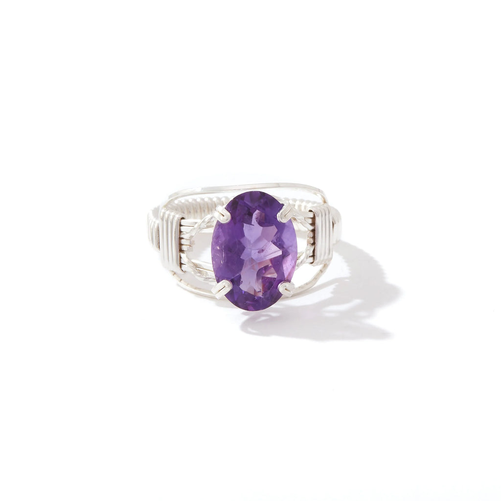 Ronaldo Jewelry Gemstone Ring Sterling Silver with the Amethyst Stone