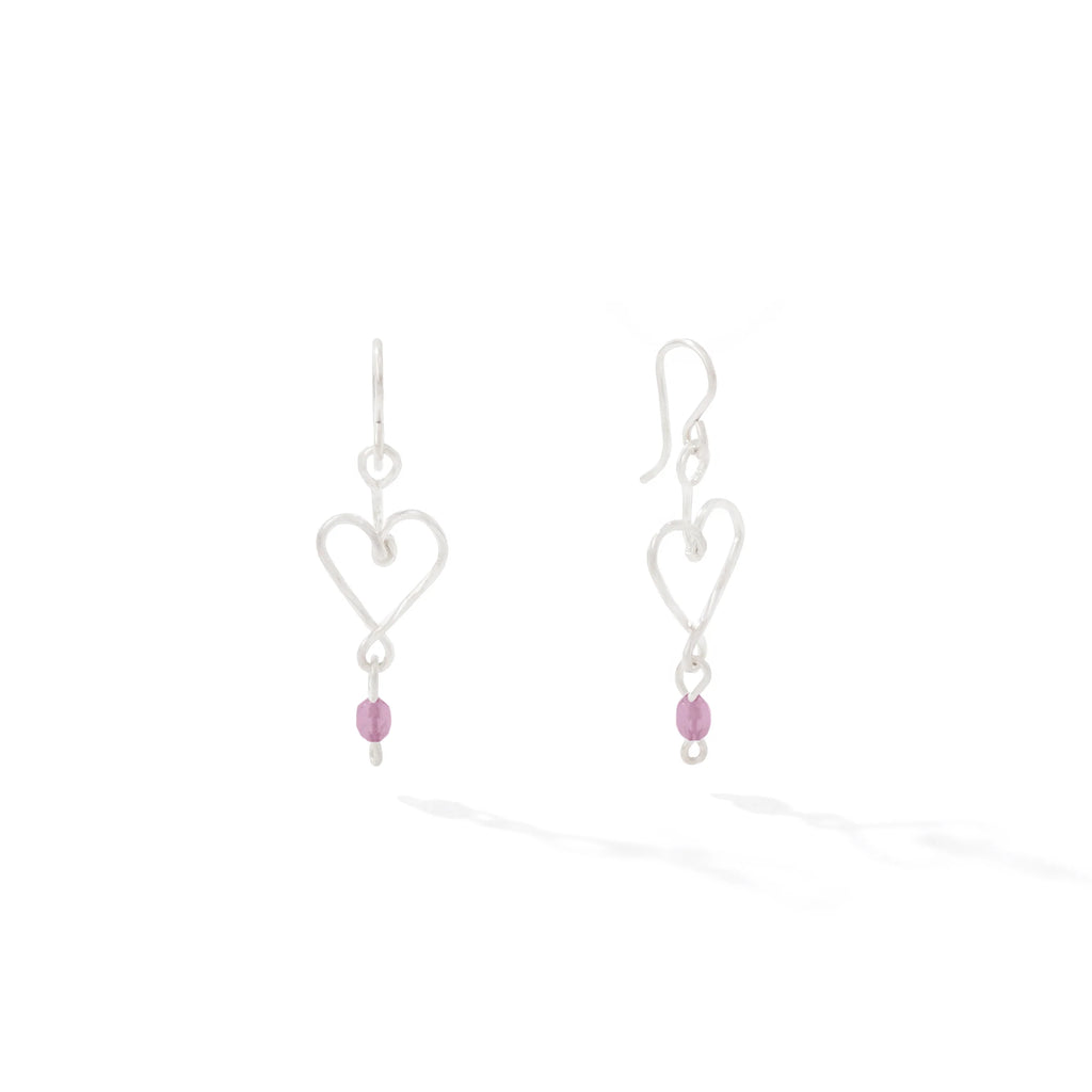 Ronaldo Jewelry Hold My Heart Earrings in Sterling Silver with the Alexandrite Stones