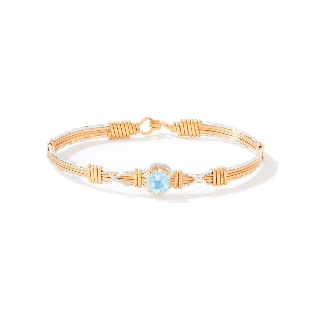 Ronaldo Jewelry I Love You More Bracelet with the Blue Zircon Stone