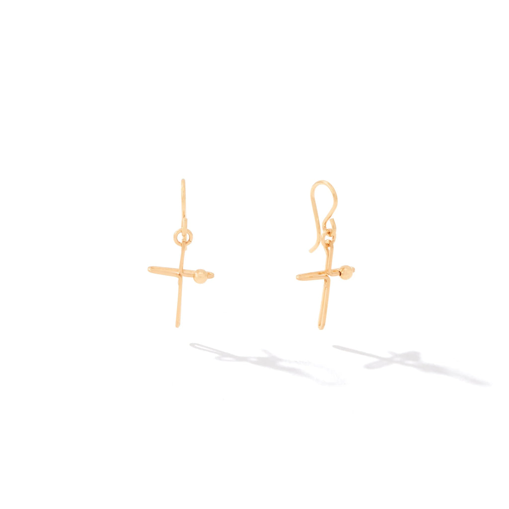 Ronaldo Jewelry Love Lifted Me Earrings 14K Gold Artist Wire with Gold-filled Beads