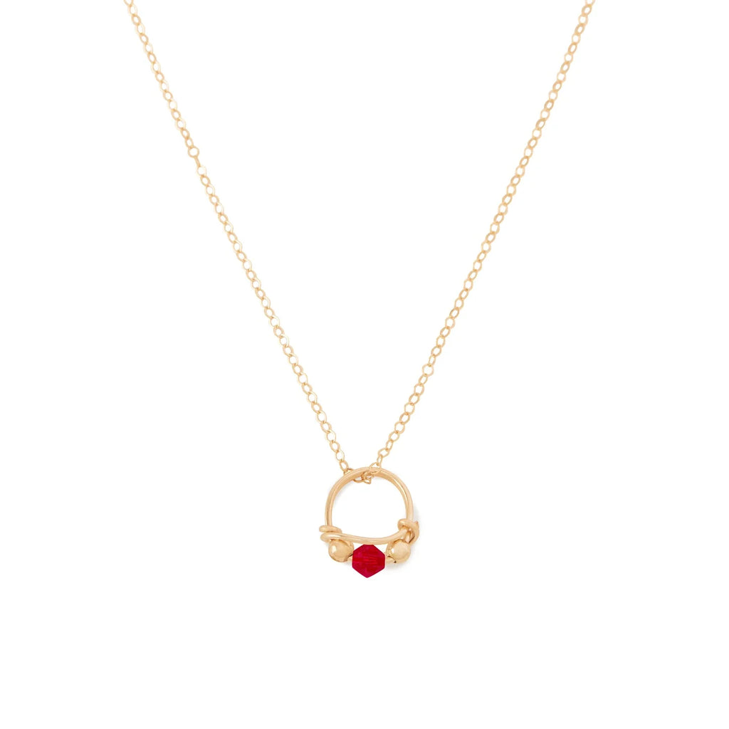 Ronaldo Jewelry Mother's Charms in 14K Gold Artist Wire with the Ruby Stone