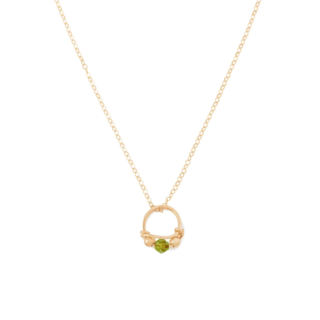 Ronaldo Jewelry Mother's Charms in 14K Gold Artist Wire with the Peridot Stone