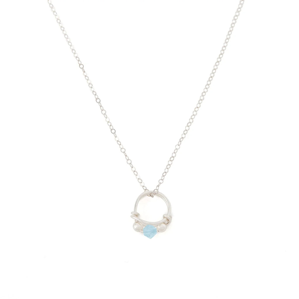 Ronaldo Jewelry Mother's Charms in All Silver with the Sky Blue Topaz Stone