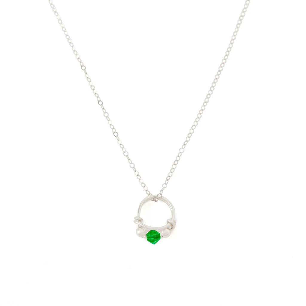 Ronaldo Jewelry Mother's Charms in All Silver with the Emerald Stone