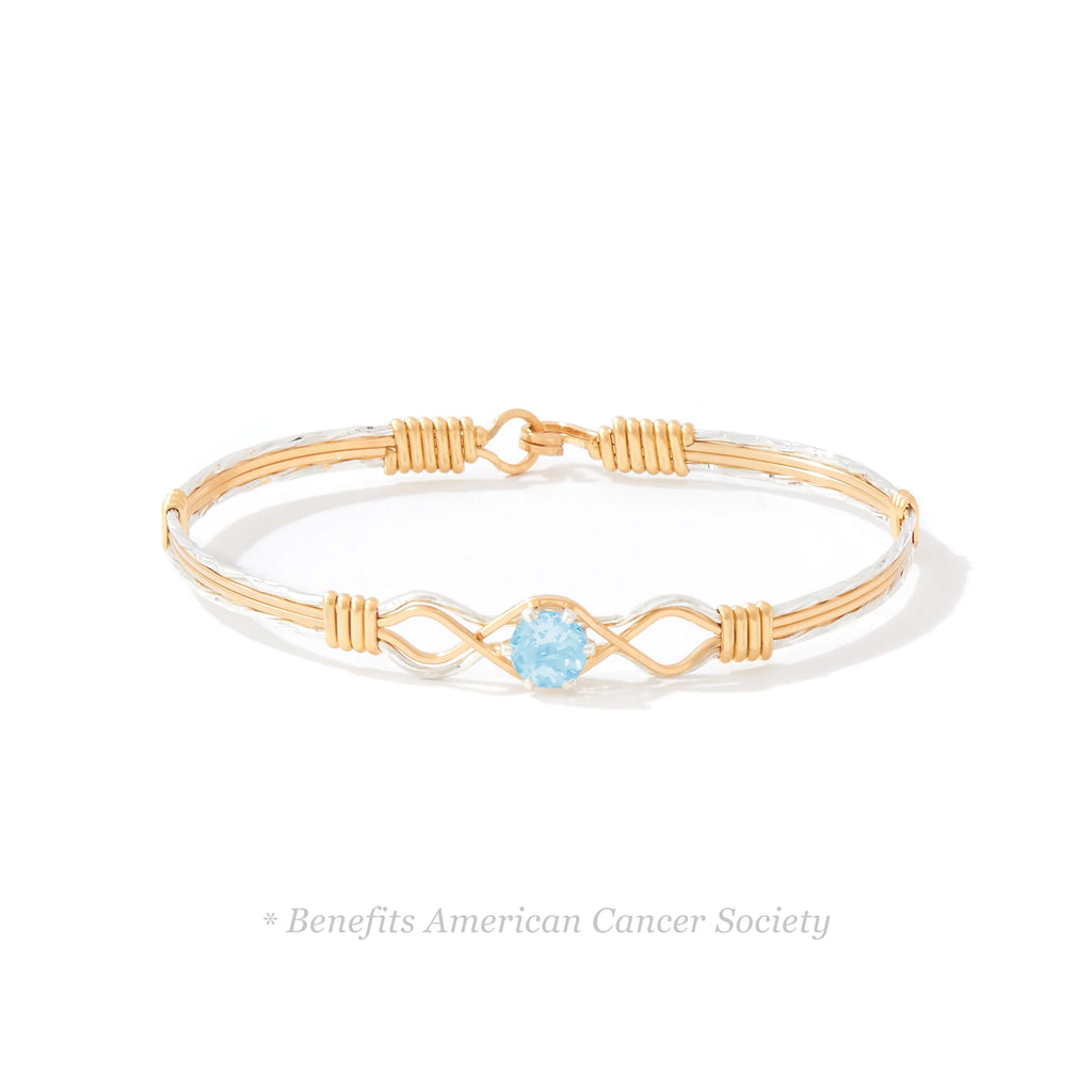 Ronaldo Jewelry One Day at a Time Bracelet with the Blue Zircon Stone