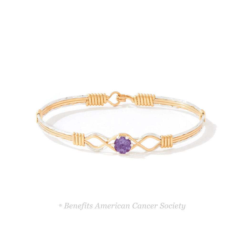 Ronaldo Jewelry One Day at a Time Bracelet with the Amethyst Stone