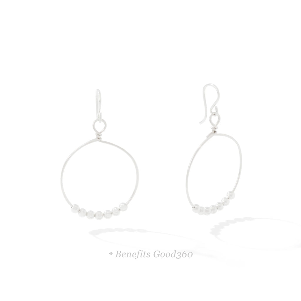 Ronaldo Jewelry Power of Prayer Hoop Earrings in Sterling Silver