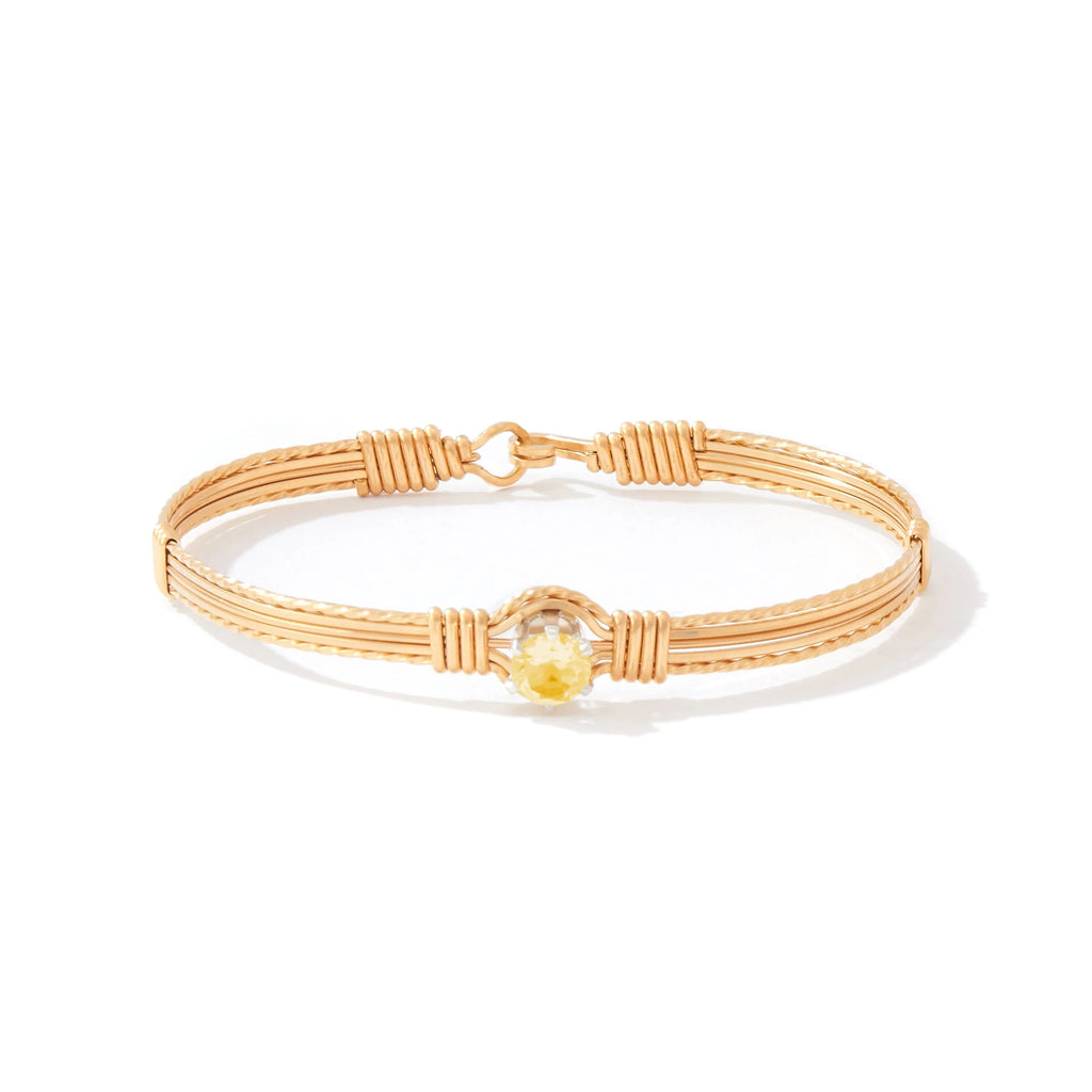 Ronaldo Jewelry Shining Star Bracelet in 14K Gold Artist Wire with the Citrine Stone