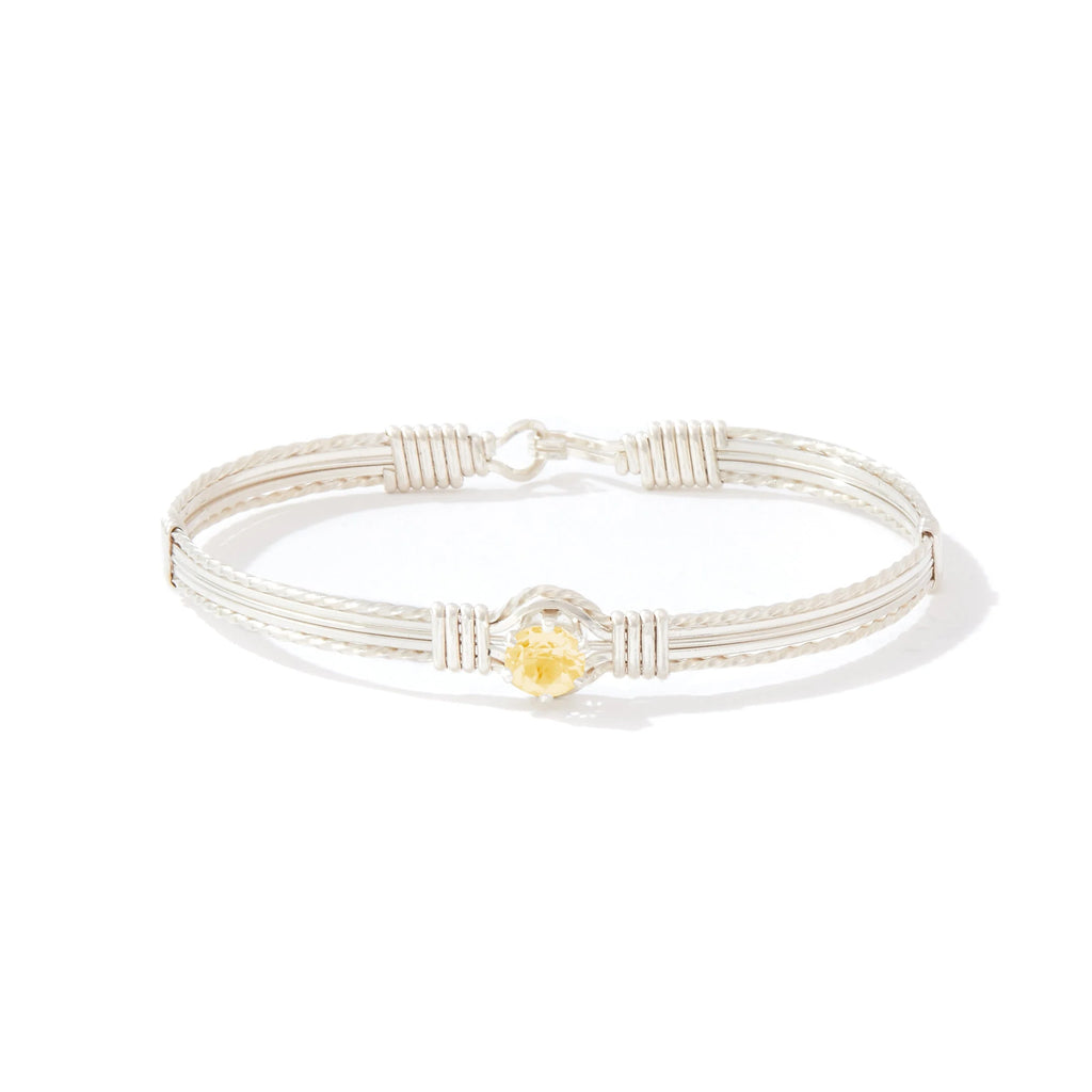 Ronaldo Jewelry Shining Star Bracelet in Sterling Silver with the Citrine Stone