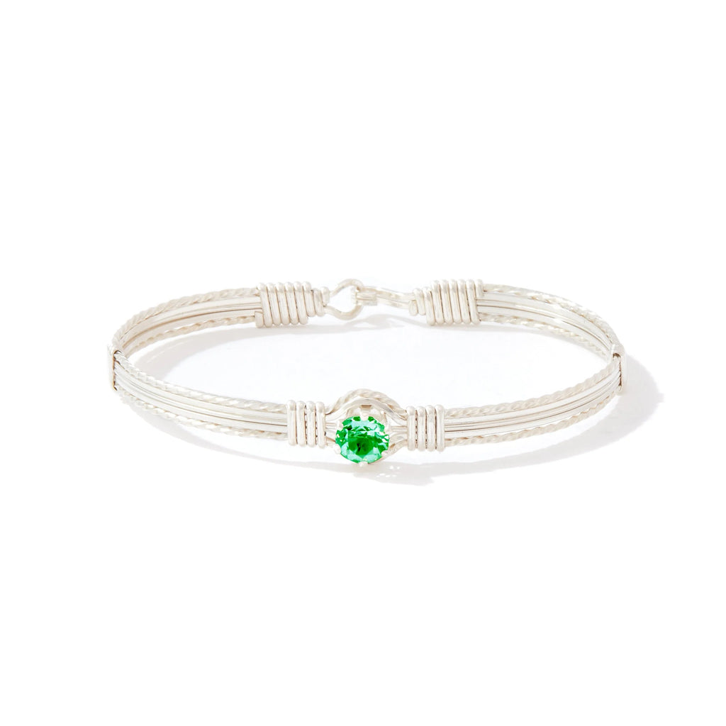 Ronaldo Jewelry Shining Star Bracelet in Sterling Silver with the Emerald Stone