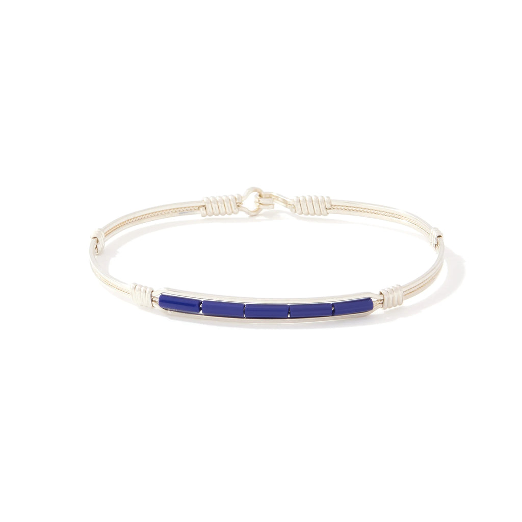 Ronaldo Jewelry Thin Blue Line Bracelet in Sterling Silver