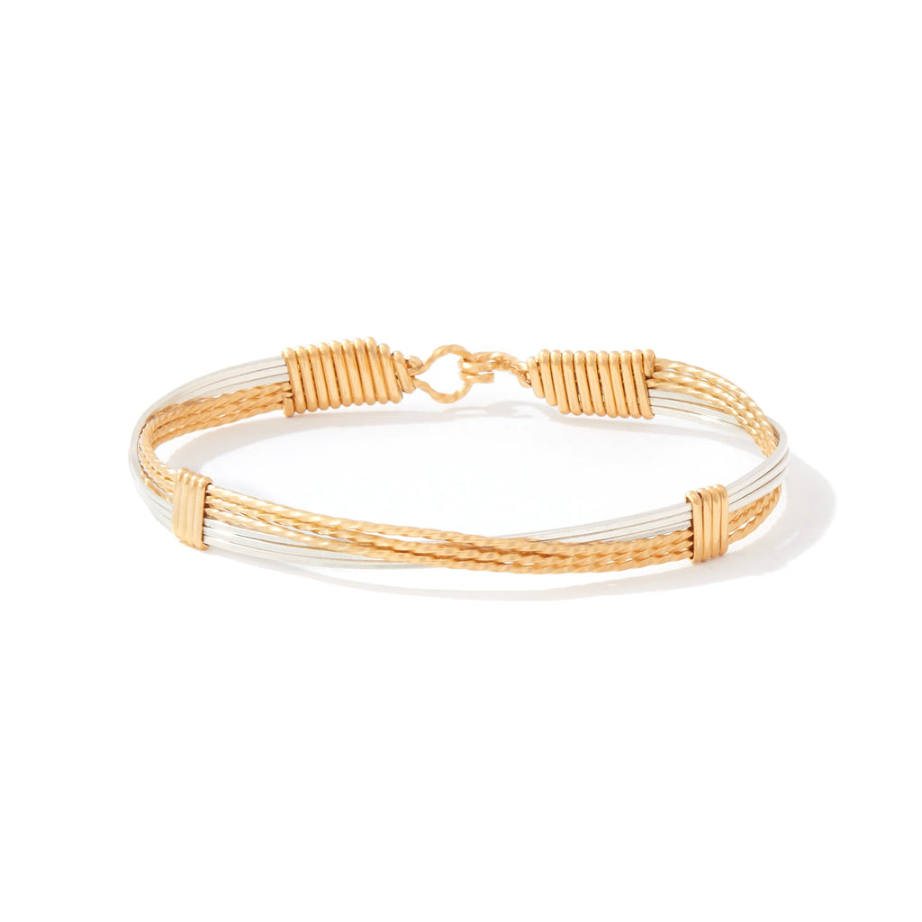 Ronaldo Jewelry Three Times The Love Bracelet in 14K Gold Artist Wire and Sterling Silver