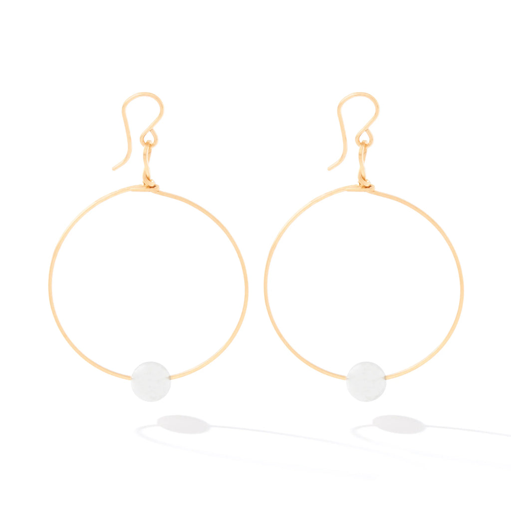 Ronaldo Jewelry You Are Chosen Hoop Earrings in 14K Gold Artist Wire with Sterling Silver Beads