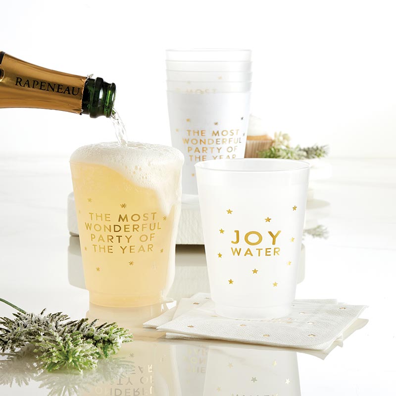 Santa Barbara Design Studio Gold Foil Frost Cups - Joy Water - Set of 8