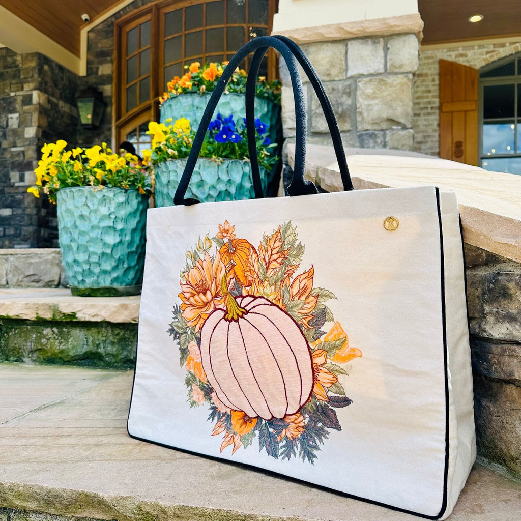 Simply Southern Pumpkin Embroidered Totes