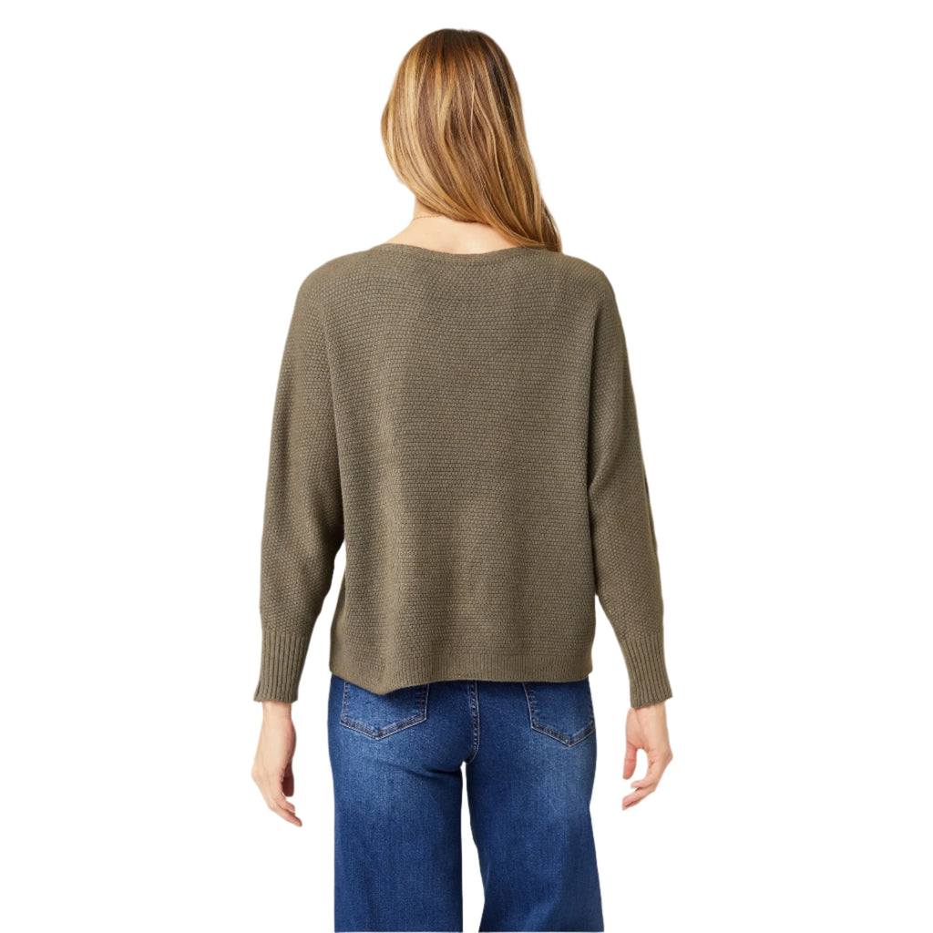 The Good Bead Relaxed Ciana Pullover Sweater in Olive Night