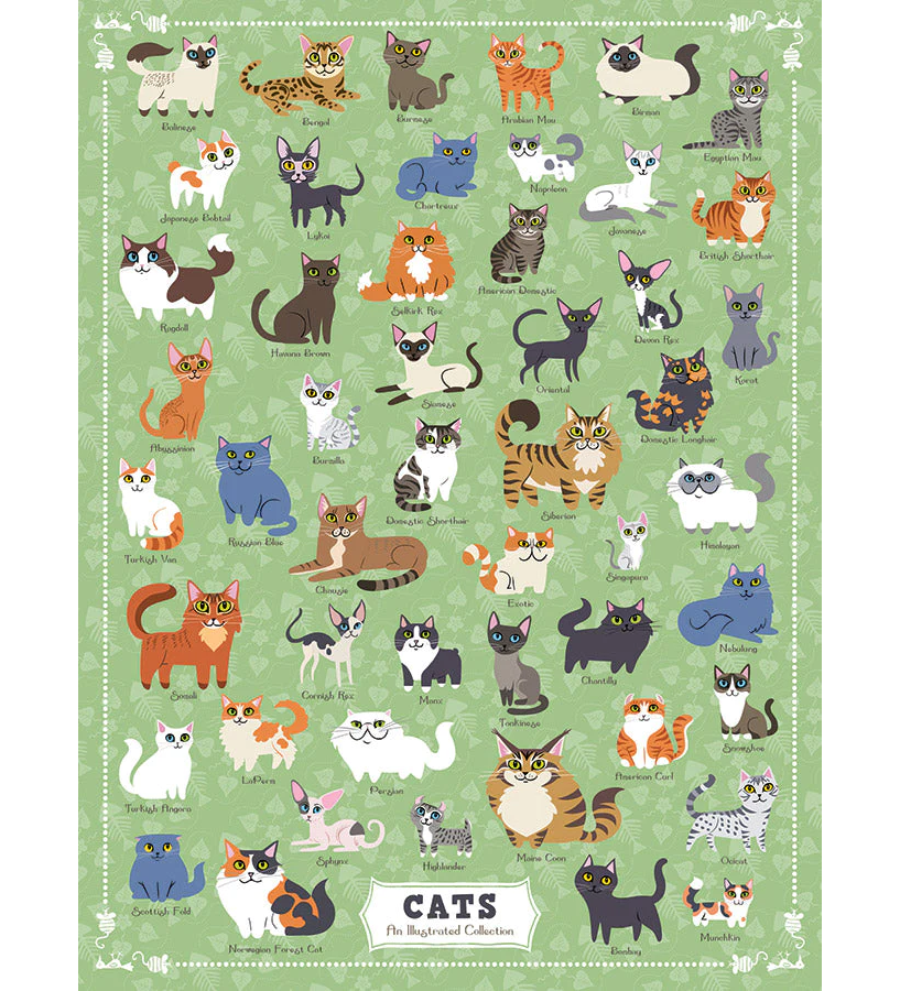 True South Puzzle Illustrated Cats