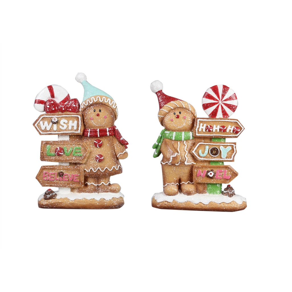 Young's Inc. 2 Assorted Resin Gingerbread Figurines