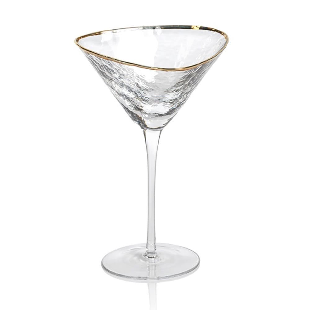 Zodax Aperitivo Triangular Martini Glass with Gold Rim
