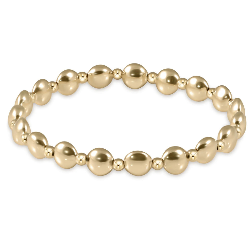 eNewton Design Honesty Gold Grateful Pattern 6mm Bead Bracelet