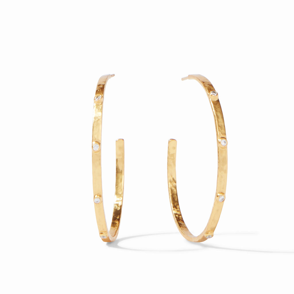 Julie Vos Crescent Stone Hoop