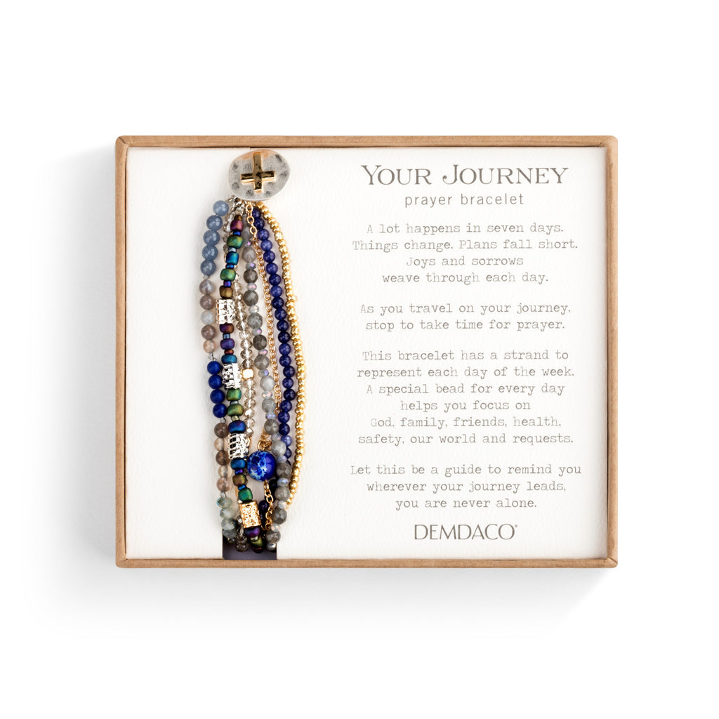 Demdaco Beaded Prayer Bracelet - Indigo - Jewelry