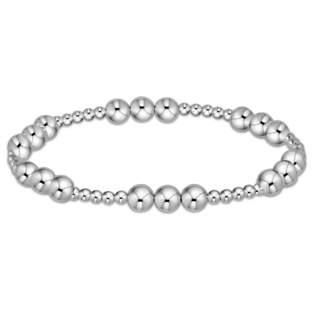 eNewton Design Classic Joy Pattern 6mm Bead Bracelet - Sterling