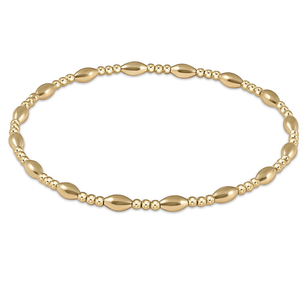 eNewton Design Harmony Sincerity Pattern 2mm Bead Bracelet - Gold