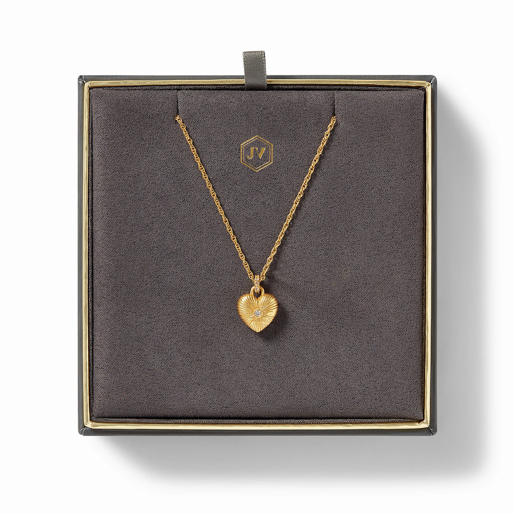 Julie Vos Esme Heart Solitaire Necklace