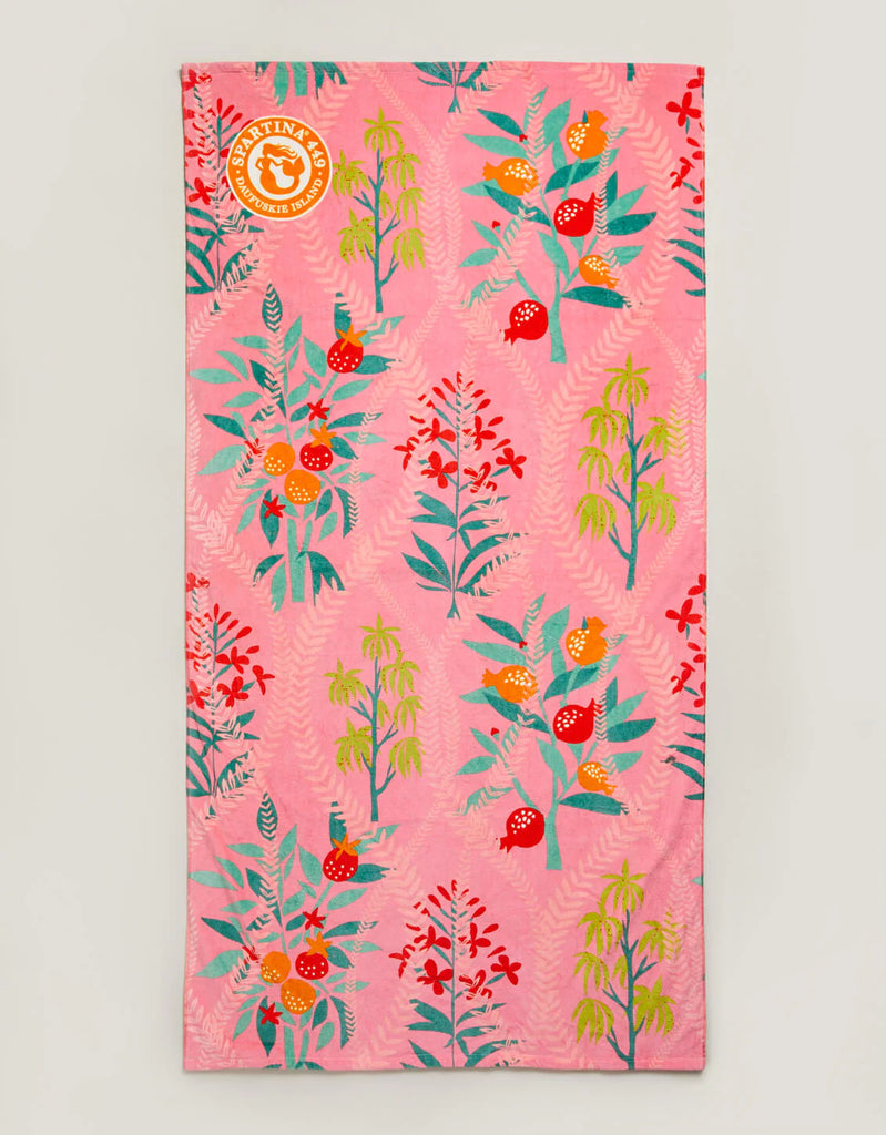 Spartina 449 Beach Towel Queenie Topiary Pink