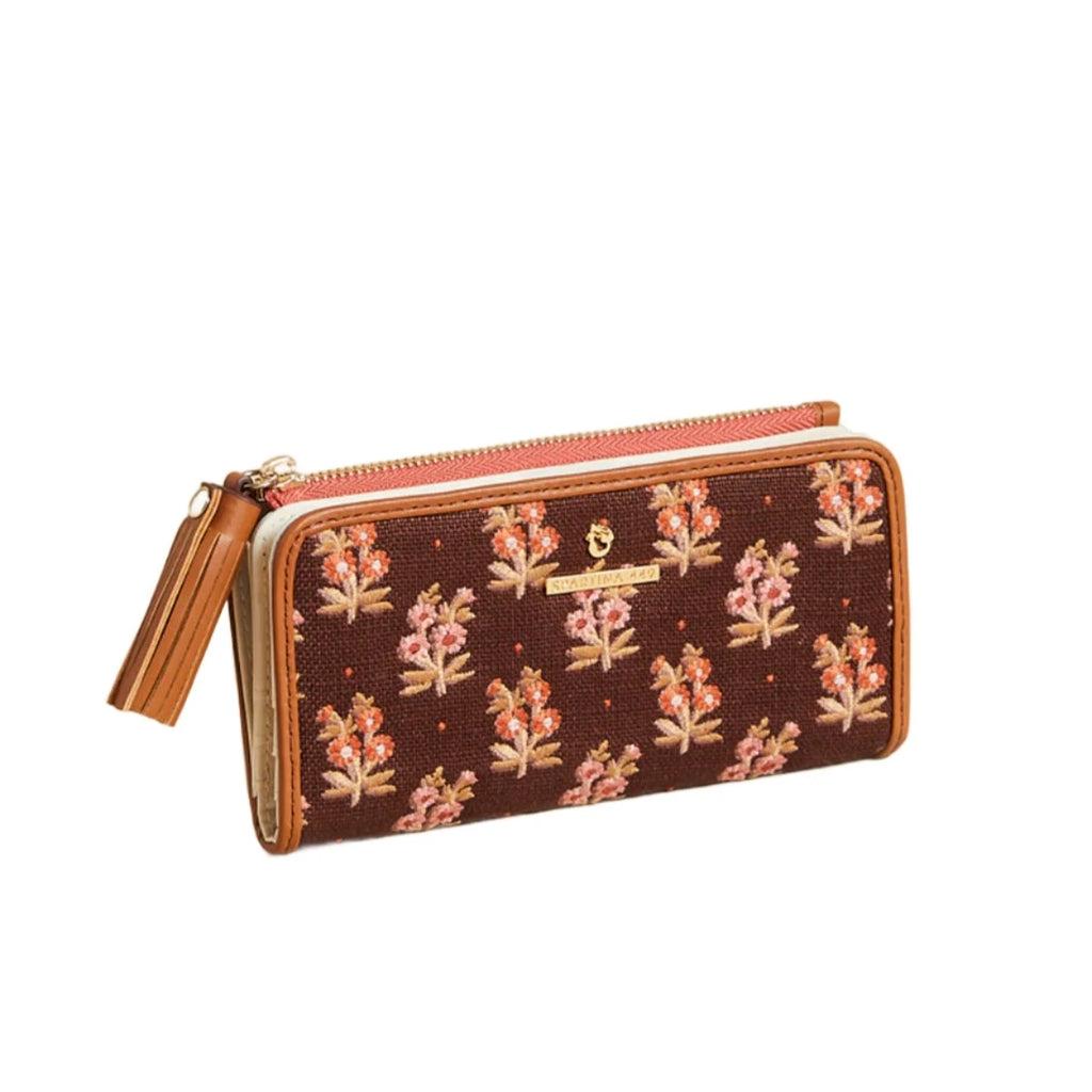 Spartina 449 Pink House French Floral Tassel Snap Wallet